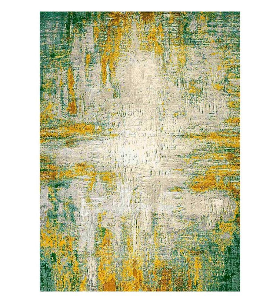 Tappeto, Bianco, Giallo, Verde, Arancione, 100% Poliestere, 50 x 80 cm
