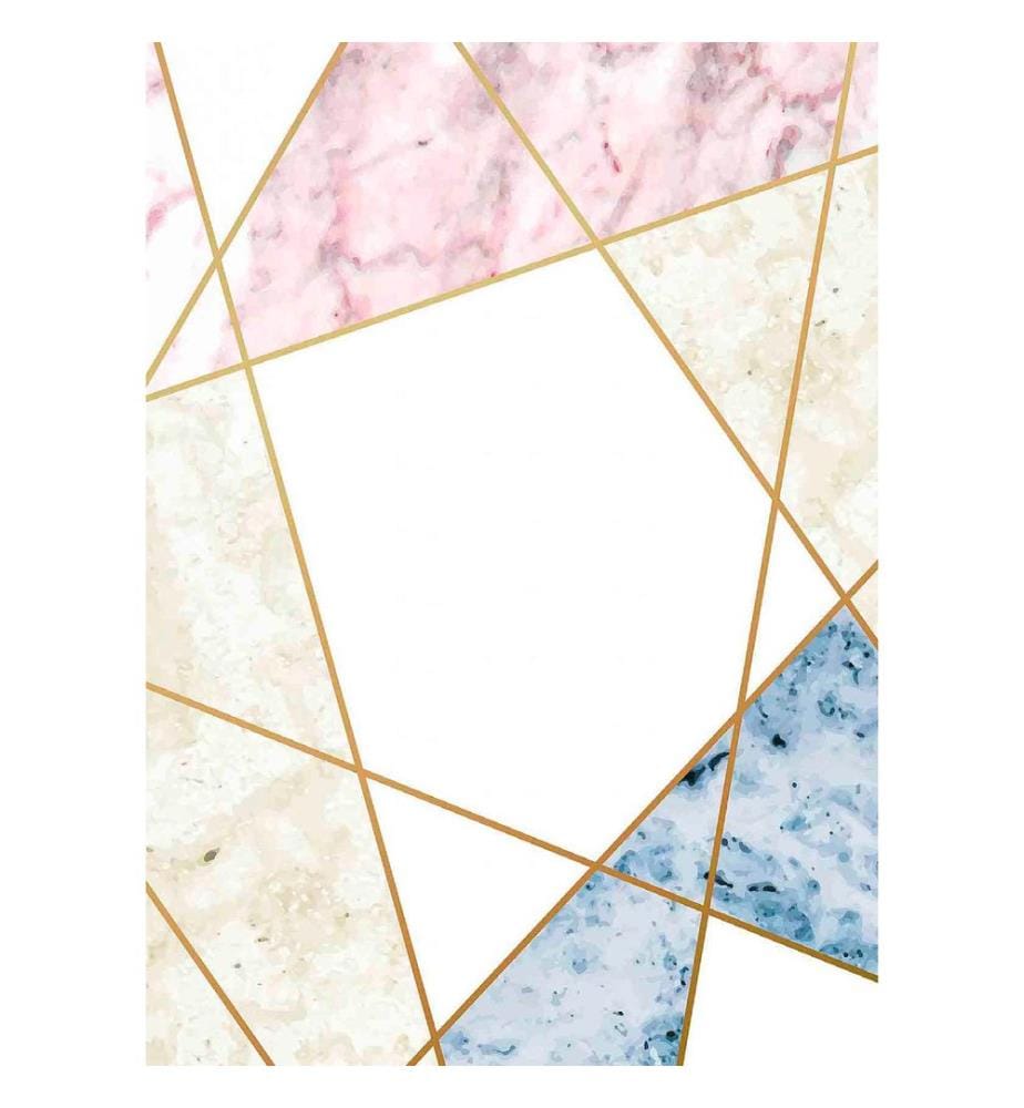 Tappeto, Crema, Rosa, Oro, Blu, 100% poliestere, 50 x 80 cm
