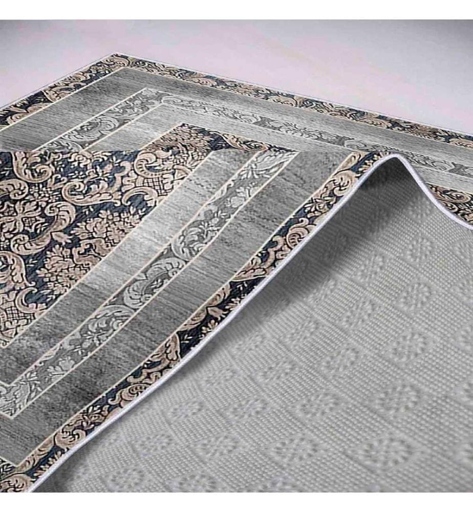Tappeto, Bianco, Visone, Grigio, 100% poliestere, 50 x 80 cm