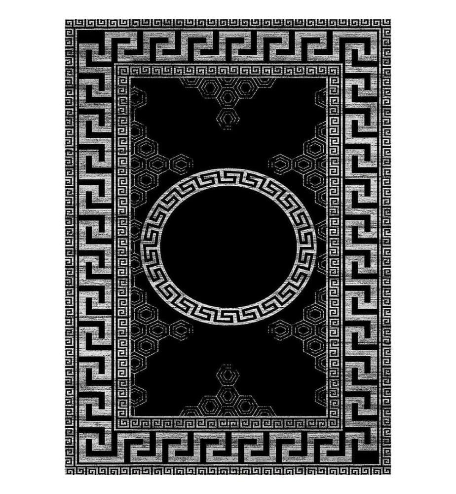 Tappeto, Bianco, Grigio, Nero, 100% poliestere, 50 x 80 cm