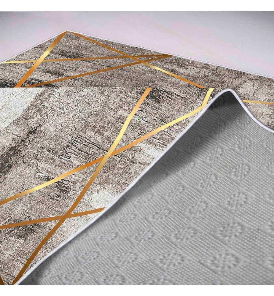 Tappeto, Crema, Visone, Oro, 100% poliestere, 50 x 80 cm
