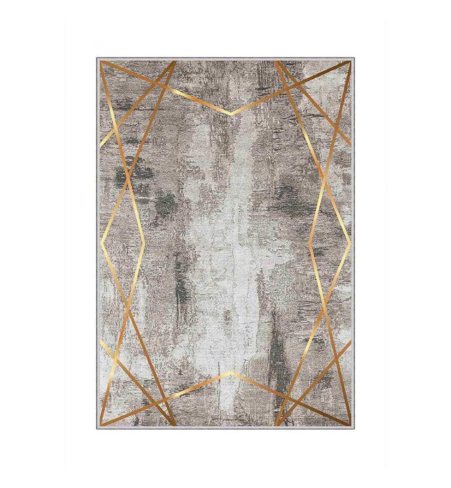Tappeto, Crema, Visone, Oro, 100% poliestere, 50 x 80 cm