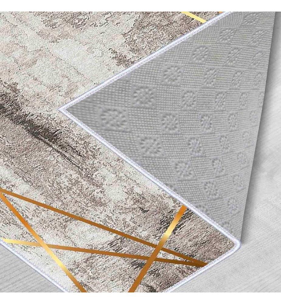 Tappeto, Crema, Visone, Oro, 100% poliestere, 50 x 80 cm