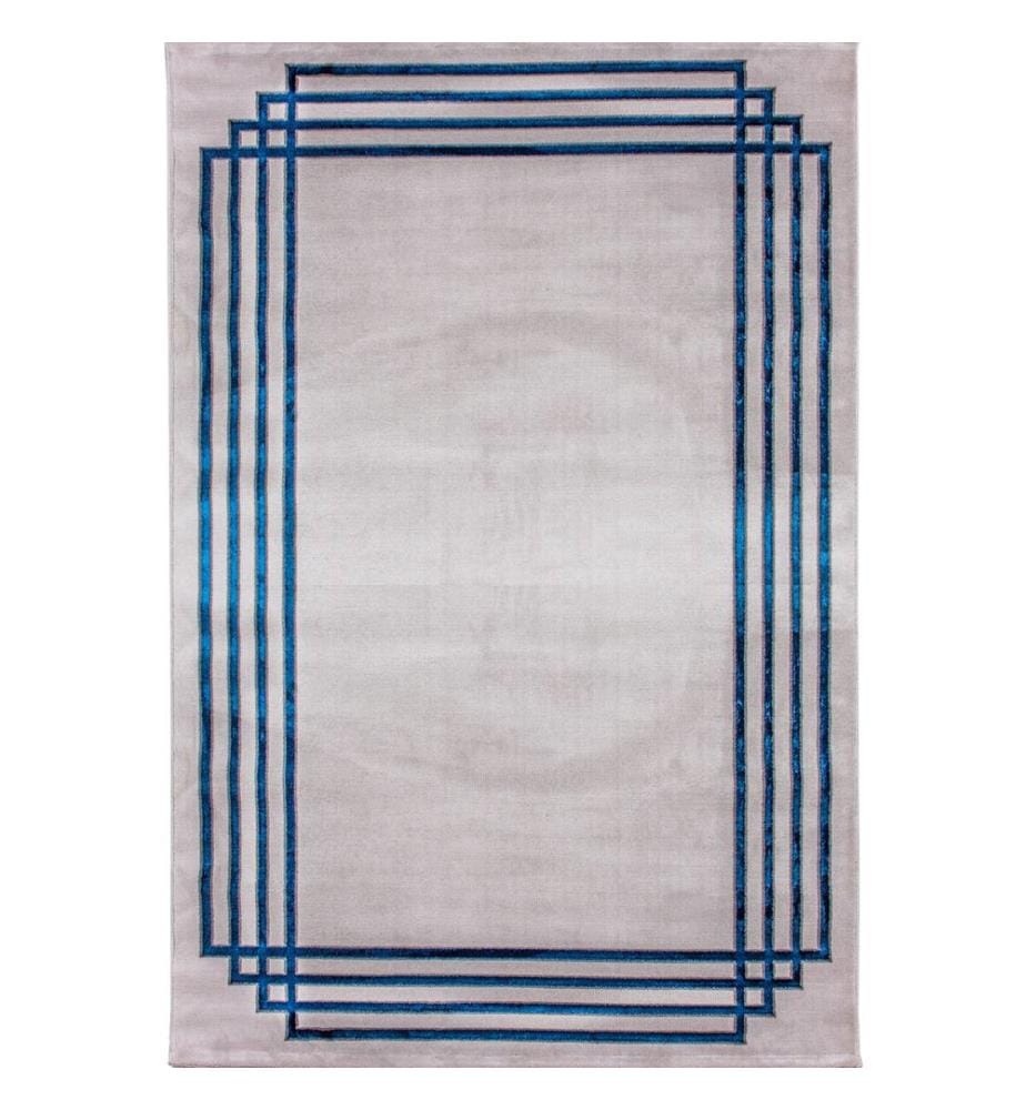 Tappeto, antracite, blu, 100% poliestere, 120 x 170 cm