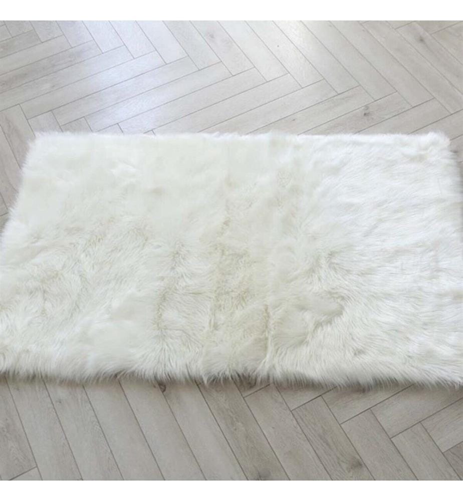 Tappeto, Bianco, 100% poliestere, 90 x 120 cm
