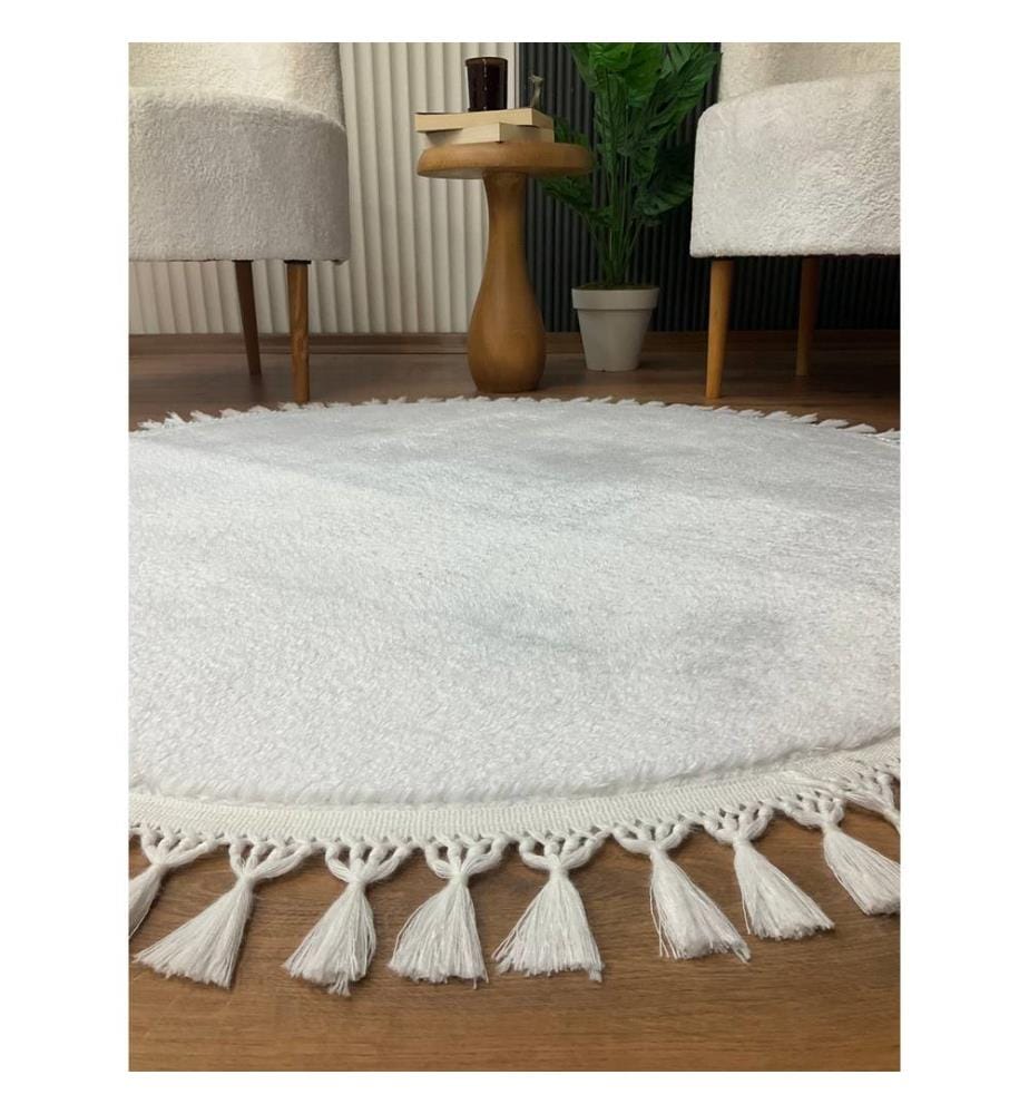 Tappeto, Bianco, 100% poliestere, 200 x 200 cm