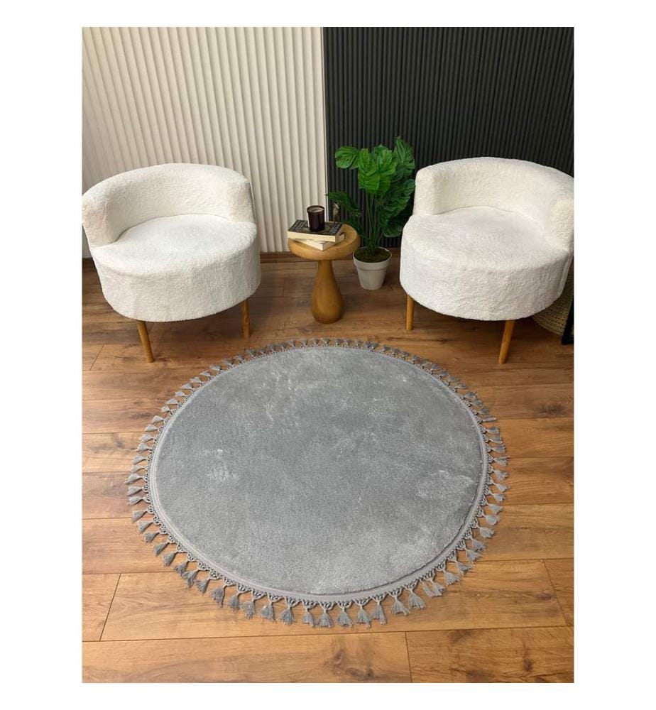 Tappeto, Grigio, 100% poliestere, 80 x 80 cm