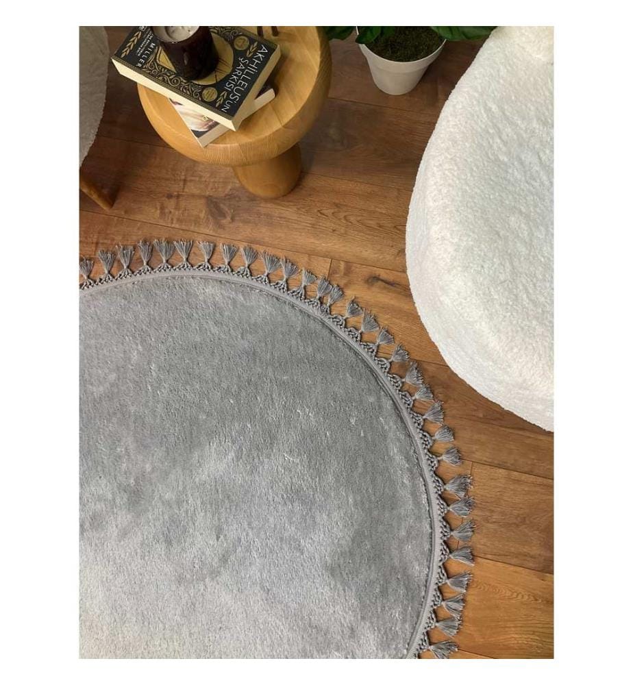 Tappeto, Grigio, 100% poliestere, 80 x 80 cm