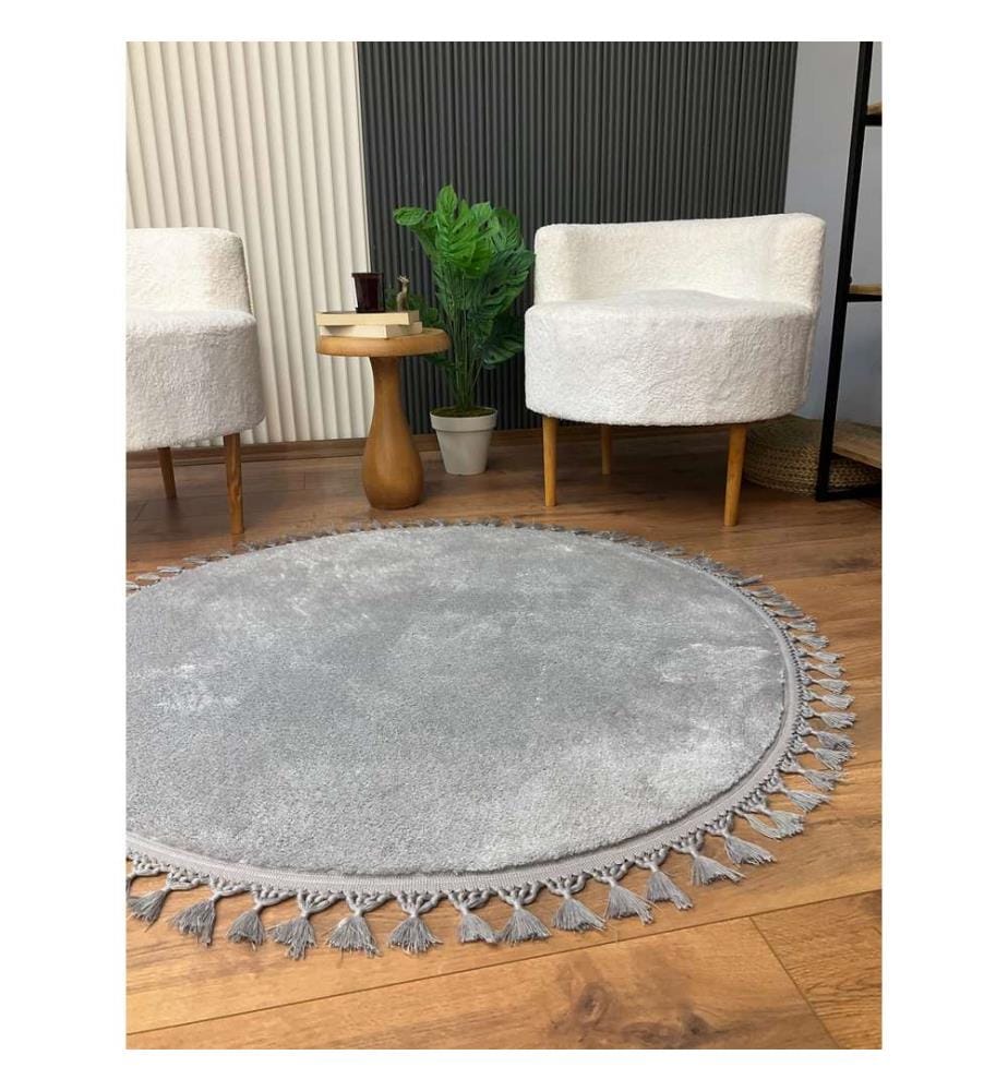 Tappeto, Grigio, 100% poliestere, 200 x 200 cm