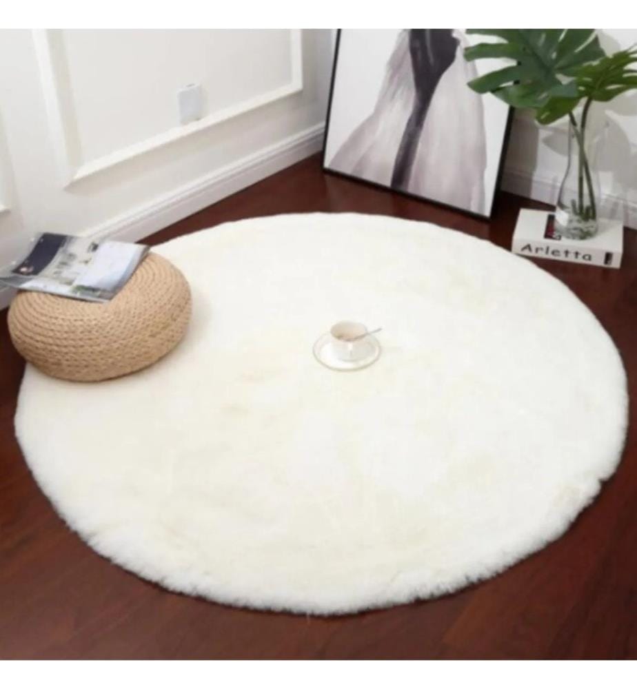 Teppich, Weiss, 100% Polyester, 90 x 90 cm