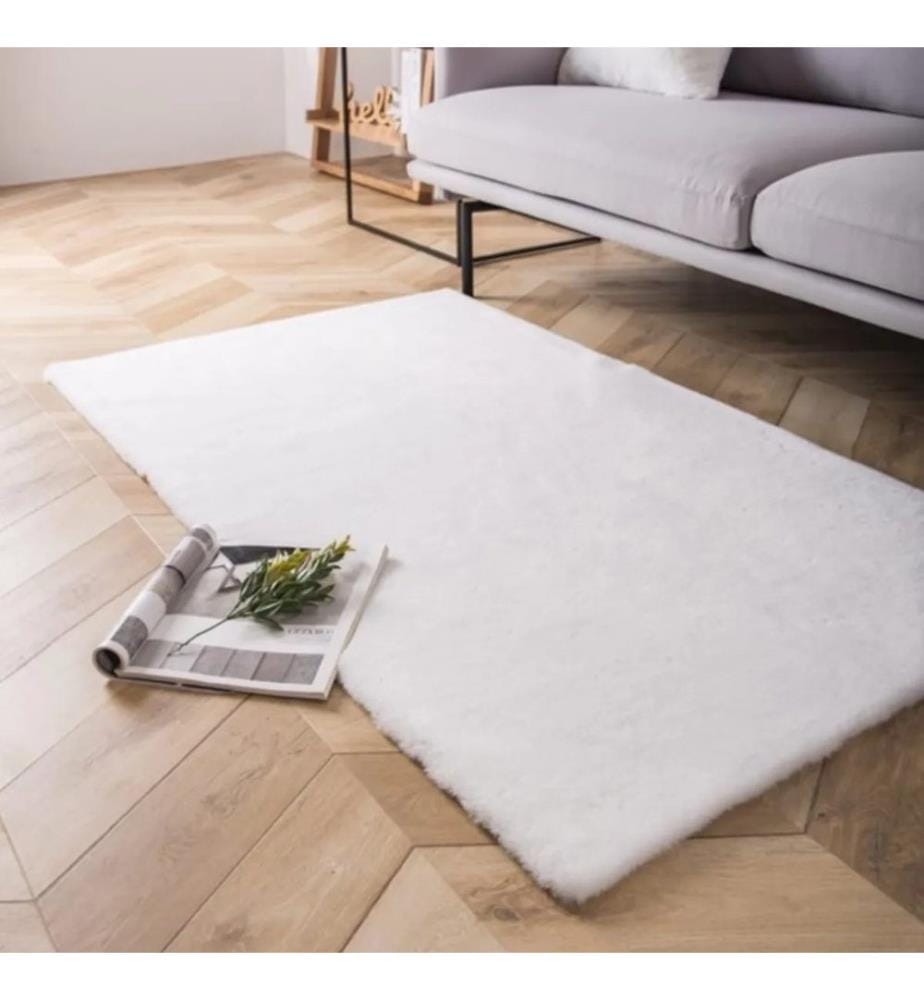 Tappeto, Bianco, 100% poliestere, 75 x 150 cm