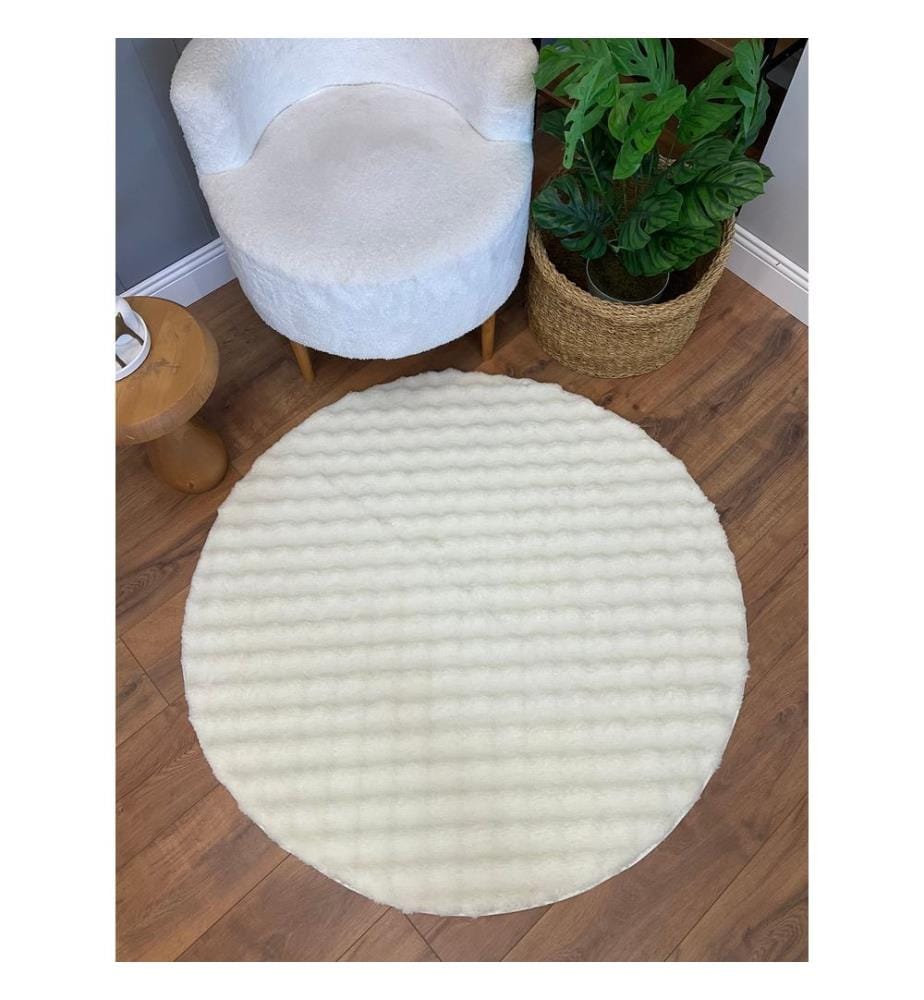 Tappeto, Crema, Tappeto morbido, 120 x 120 cm