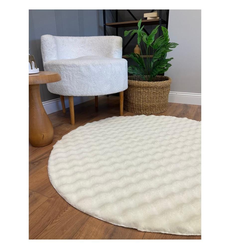 Tappeto, Crema, Tappeto morbido, 120 x 120 cm