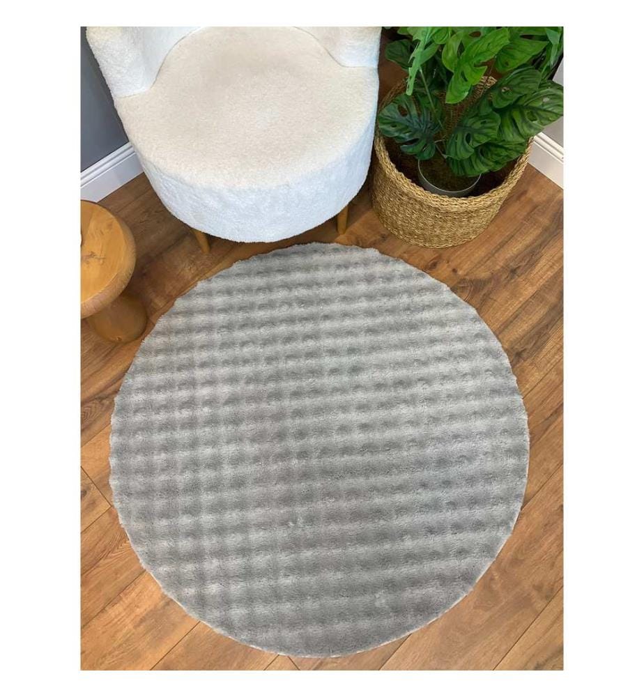 Tappeto, Grigio, Tappeto morbido, 120 x 120 cm