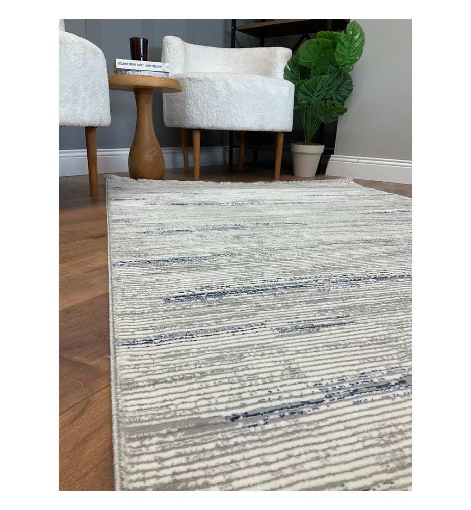 Tappeto, Blu, Tappeto tessuto, 100 x 250 cm