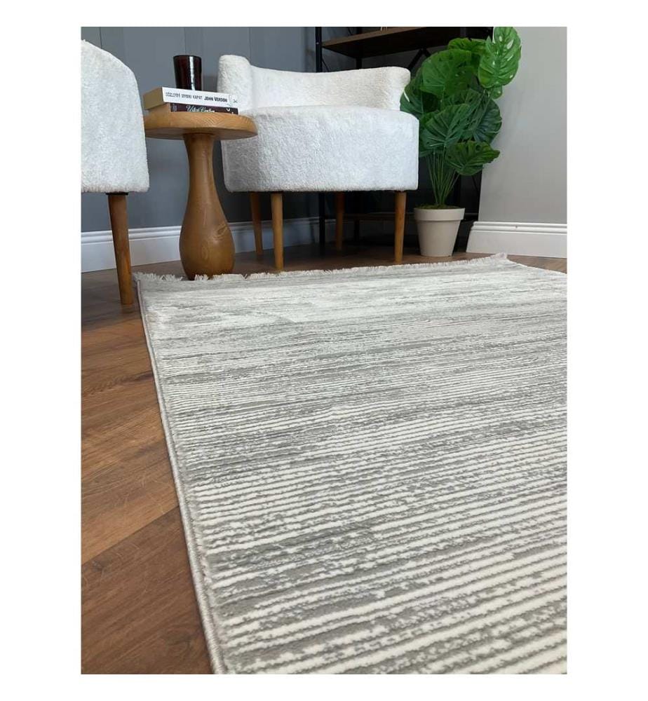 Tappeto, Grigio, Tappeto tessuto, 80 x 100 cm