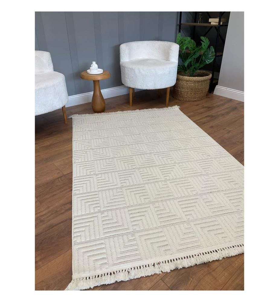 Tappeto, Crema, Tappeto fatto a macchina, 120 x 180 cm