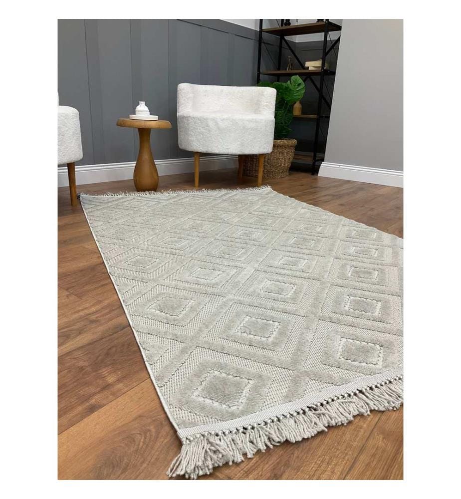 Carpet, Grey, Machine Made Carpet, 100 x 200 cm