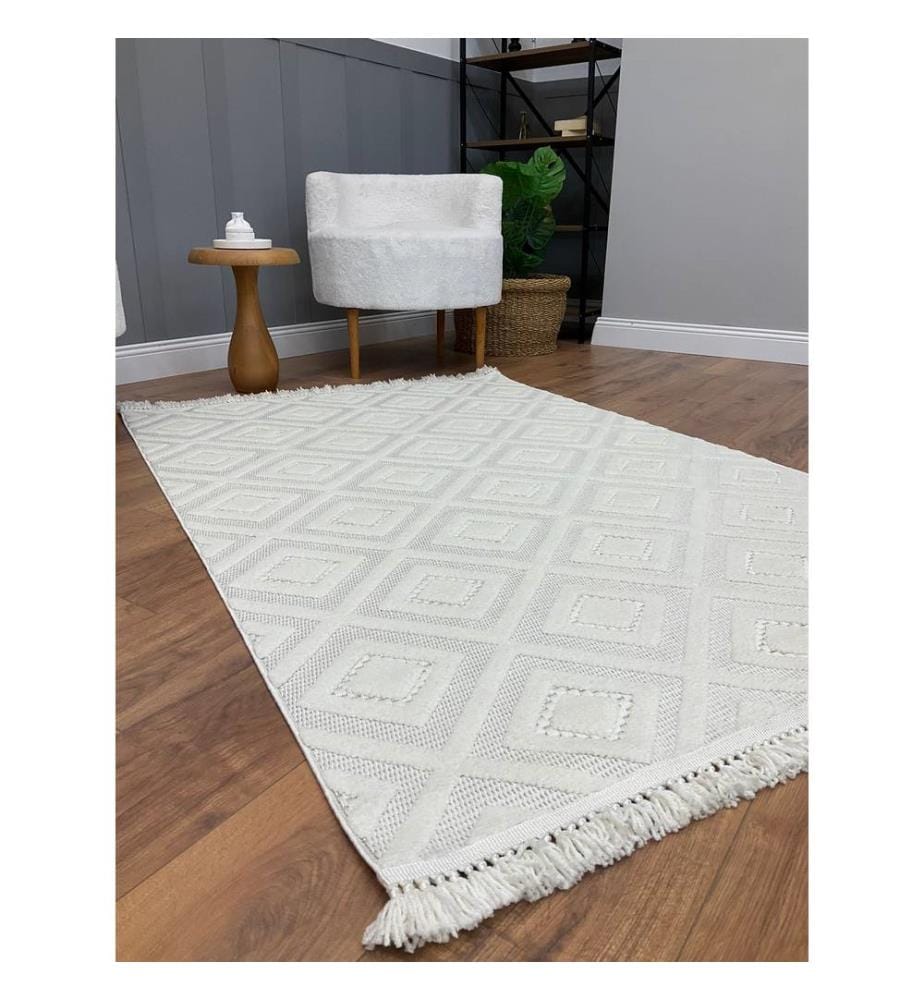 Tappeto, Crema, Tappeto fatto a macchina, 100 x 300 cm