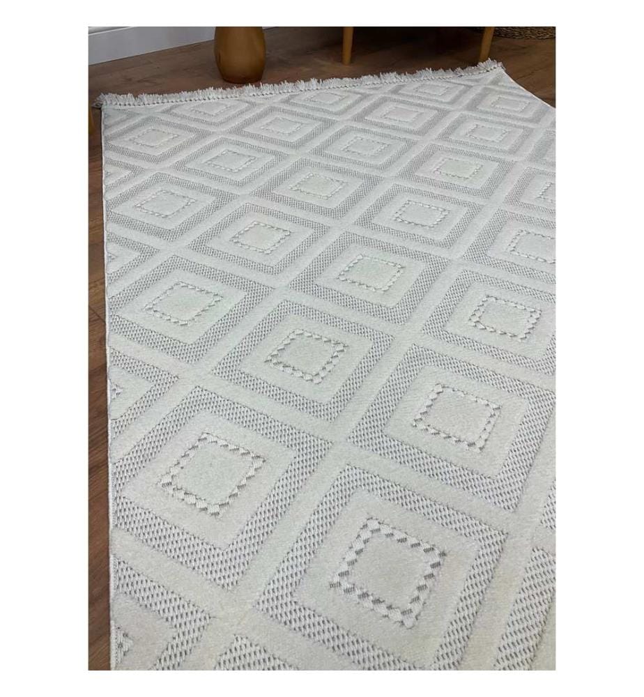 Tappeto, Crema, Tappeto fatto a macchina, 120 x 180 cm