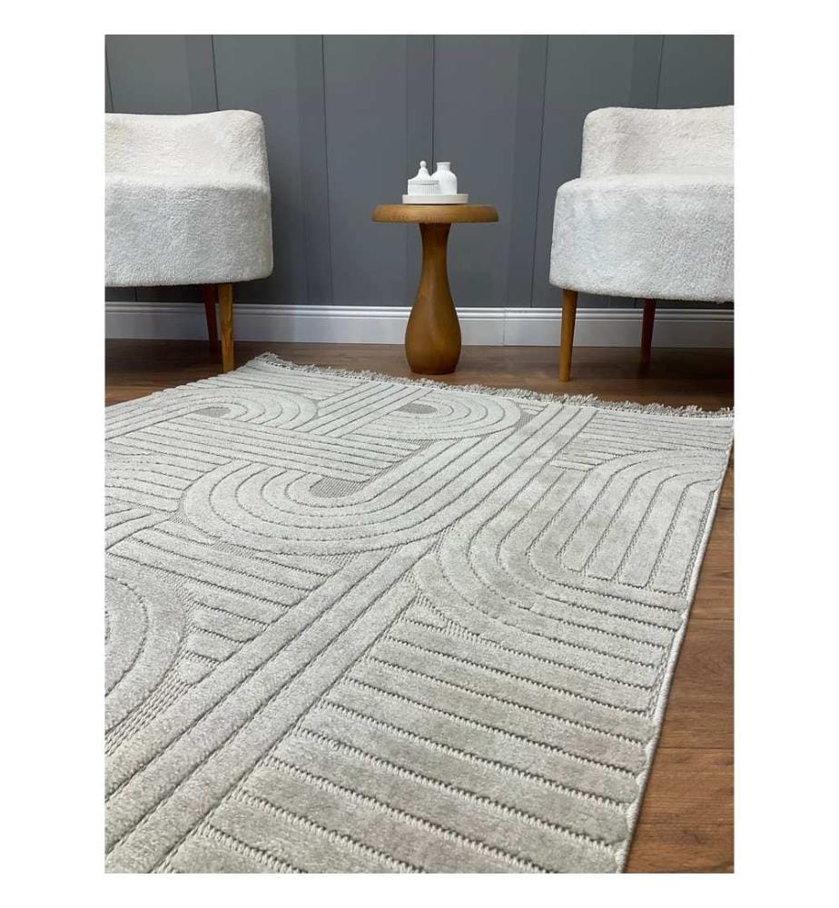 Tappeto, Grigio, Tappeto fatto a macchina, 100 x 200 cm