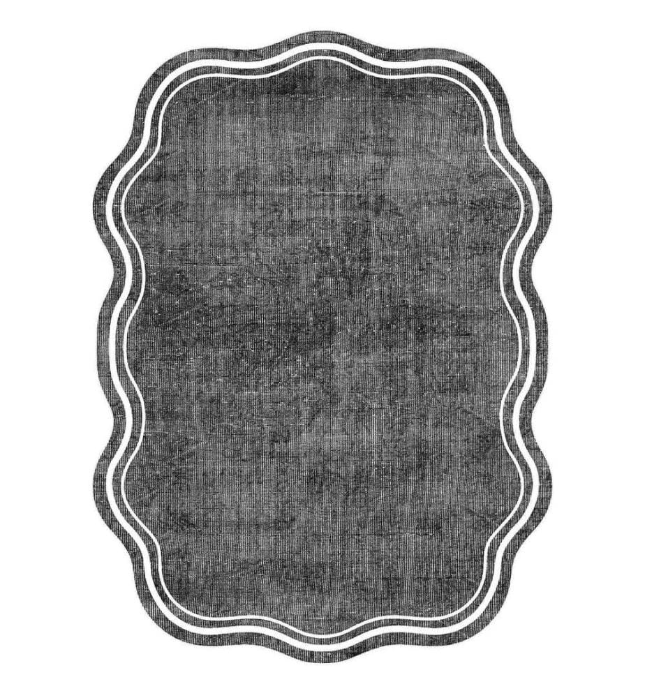 Carpet, Grey, White, 100% Polyester, 80 x 50 cm