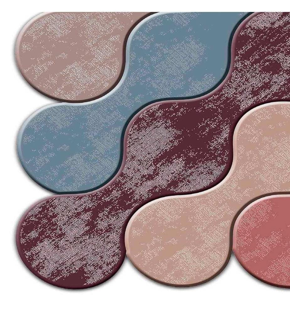 Tappeto, Rosso chiaretto, Salmone, Cipria, Blu, Visone, 100% poliestere, 80 x 50 cm