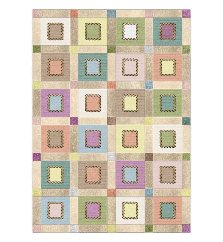 Tappeto, Fucsia, Verde, Blu, Giallo, Marrone, 100% Poliestere, 40 x 60 cm