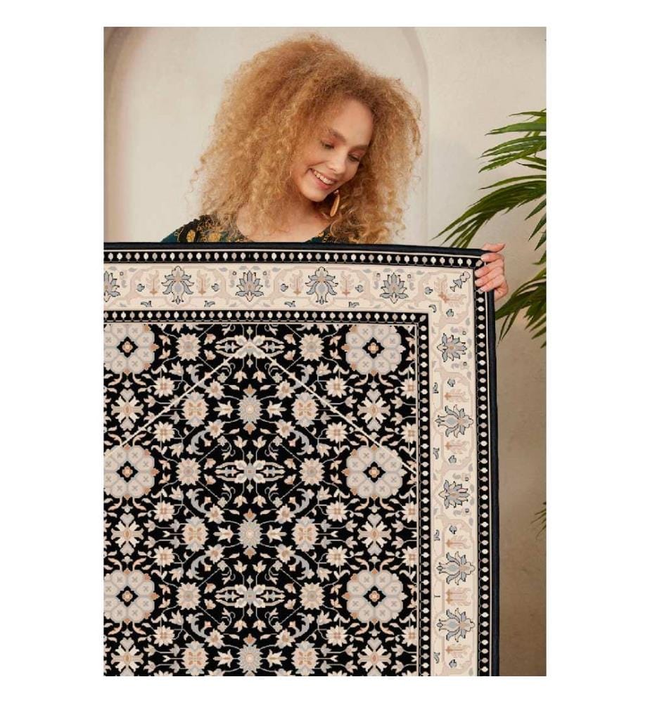 Tappeto, Crema, Cammello, Grigio, Grigio, Nero, 100% Cotone, 80 x 50 cm