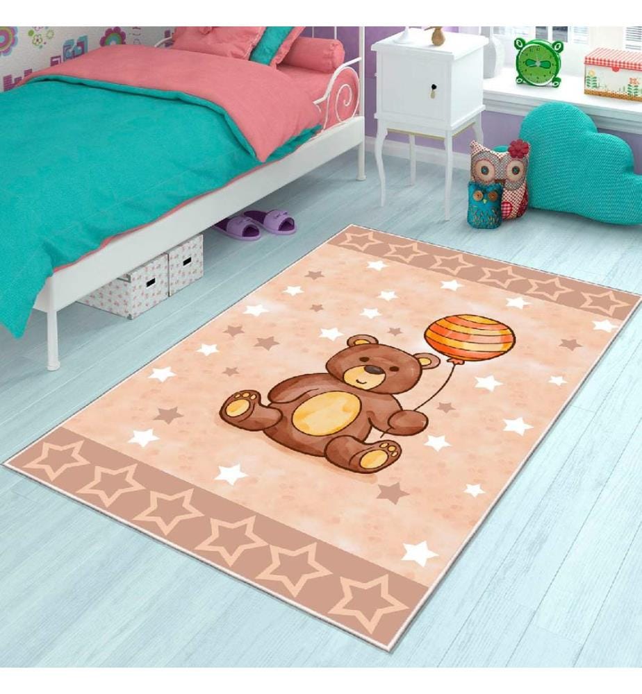 Tappeto, Bianco, Salmone, Visone, Marrone, 100% cotone, 80 x 50 cm
