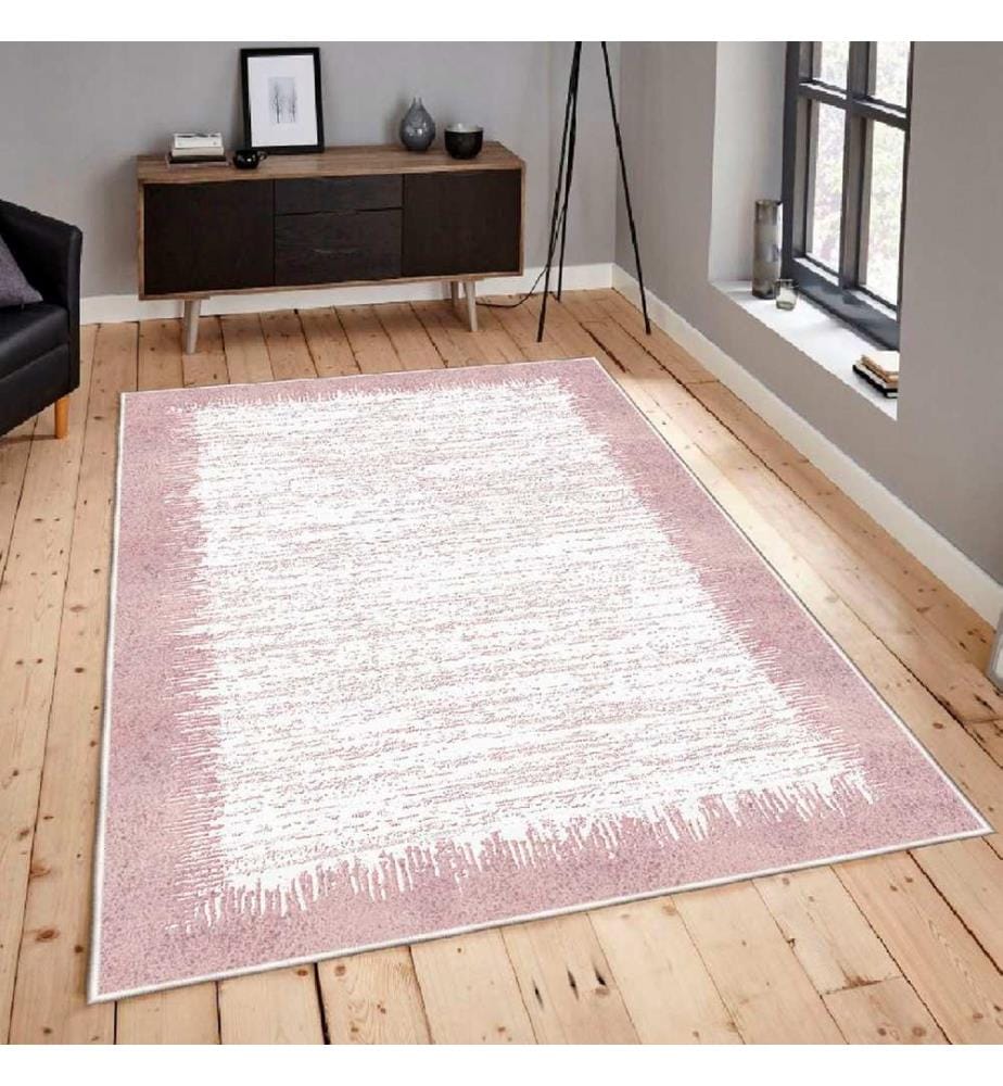 Tappeto, Crema, Rosa, 100% cotone, 80 x 50 cm