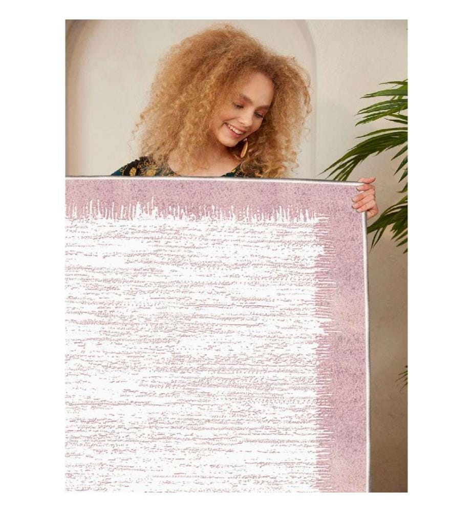 Tappeto, Crema, Rosa, 100% cotone, 80 x 50 cm