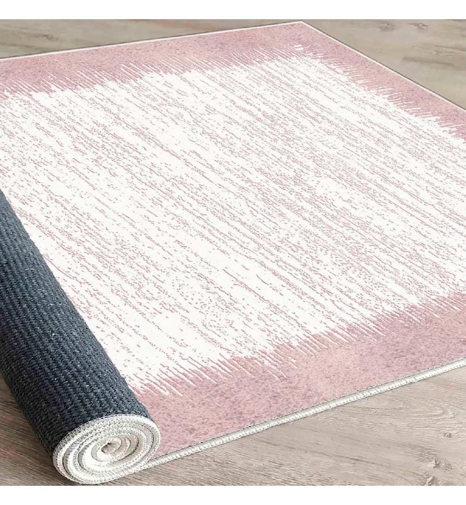 Tappeto, Crema, Rosa, 100% cotone, 80 x 50 cm