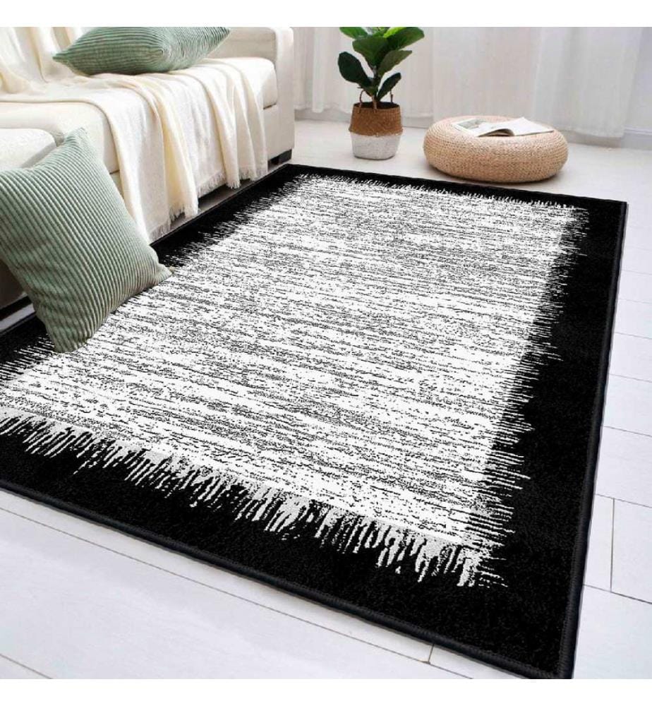 Tappeto, Bianco, Grigio, Nero, 100% Cotone, 60 x 100 cm
