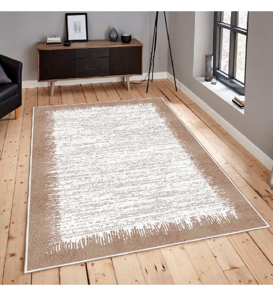 Tappeto, Crema, Marrone, 100% cotone, 80 x 50 cm