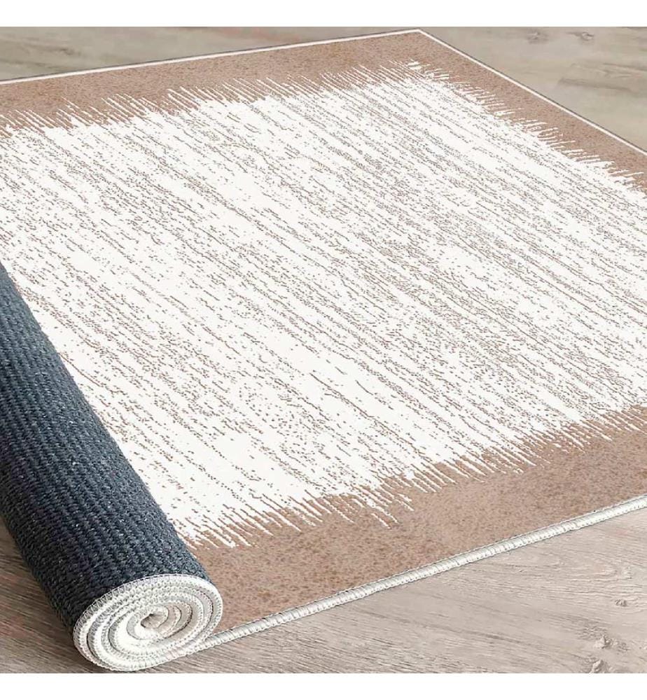 Tappeto, Crema, Marrone, 100% cotone, 80 x 50 cm