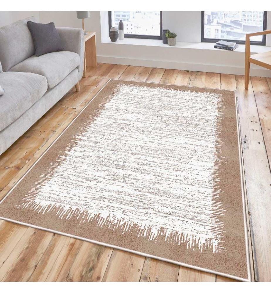 Tappeto, crema, marrone, 100% cotone, 60 x 100 cm