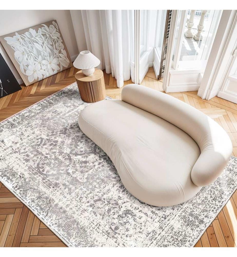 Tappeto, Crema, Visone, 100% cotone, 80 x 50 cm