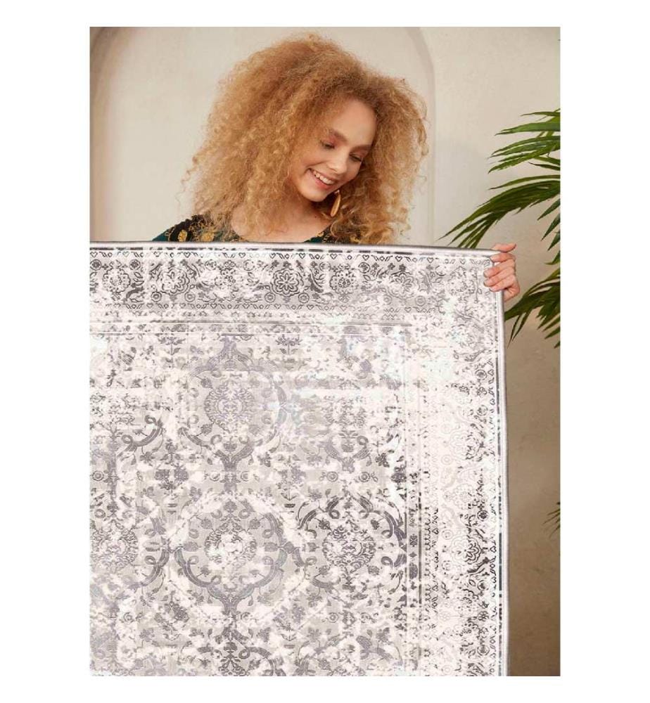 Tappeto, Crema, Visone, 100% cotone, 60 x 100 cm