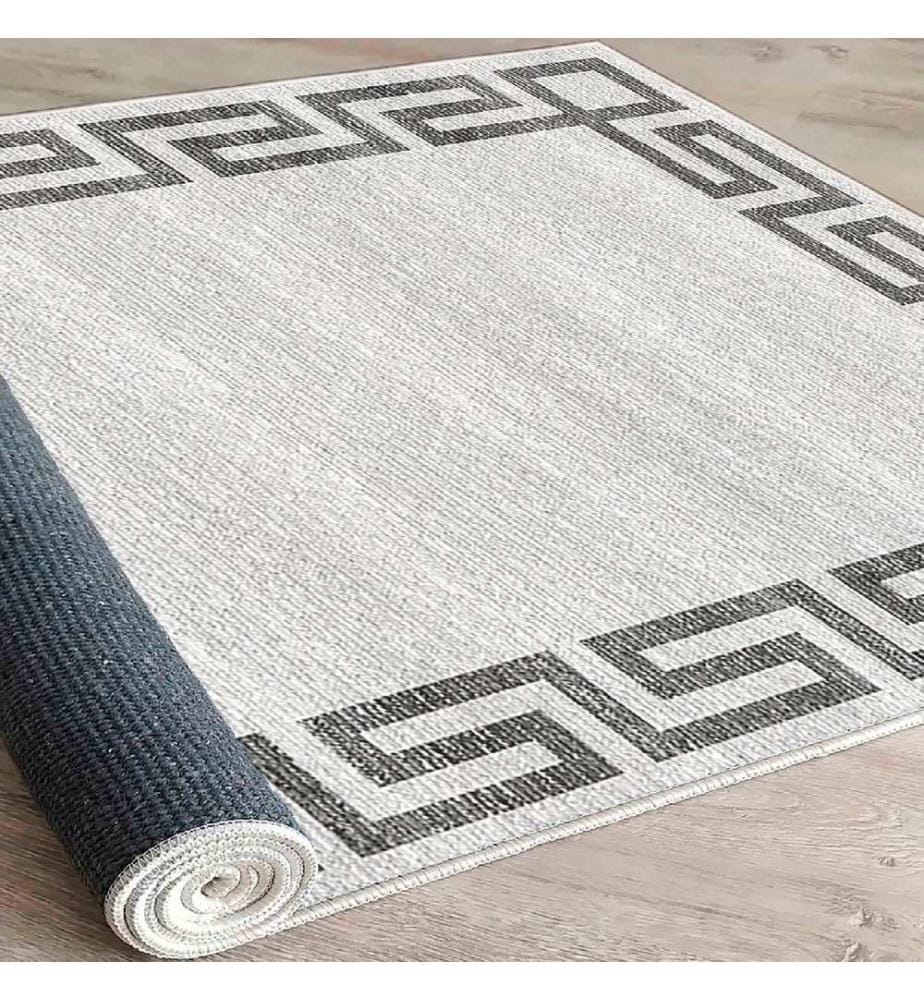 Tappeto, Crema, Grigio, Nero, 100% cotone, 60 x 100 cm