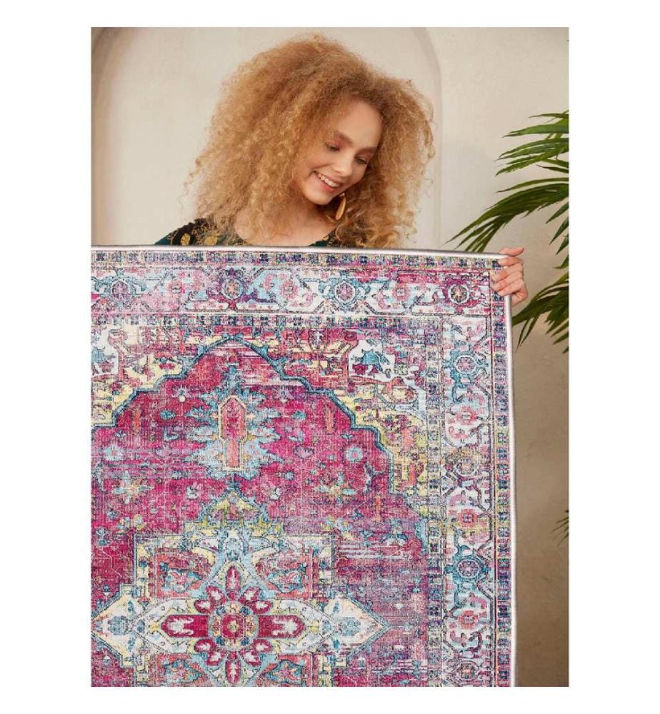 Tappeto, Bianco, Rosso, Verde, Blu, 100% Cotone, 80 x 50 cm