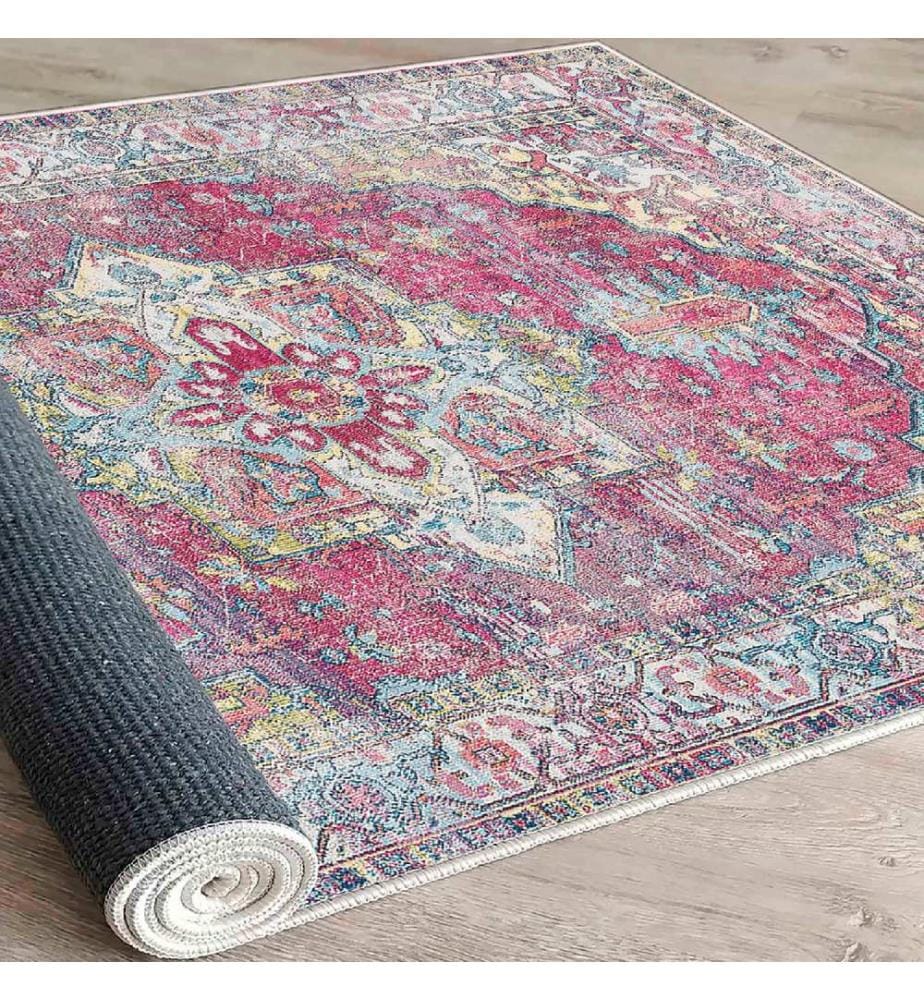 Tappeto, Bianco, Rosso, Verde, Blu, 100% Cotone, 80 x 50 cm