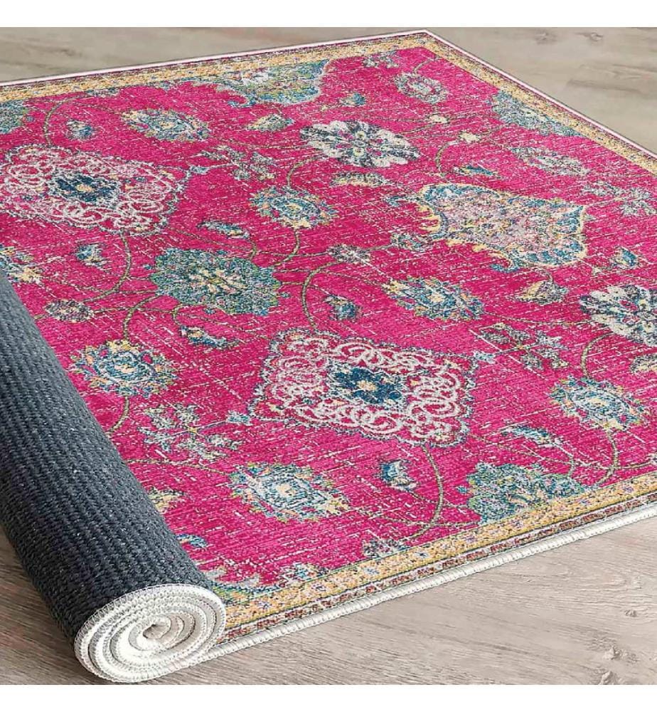 Tappeto, bianco, crema, rosa, blu, 100% cotone, 80 x 50 cm