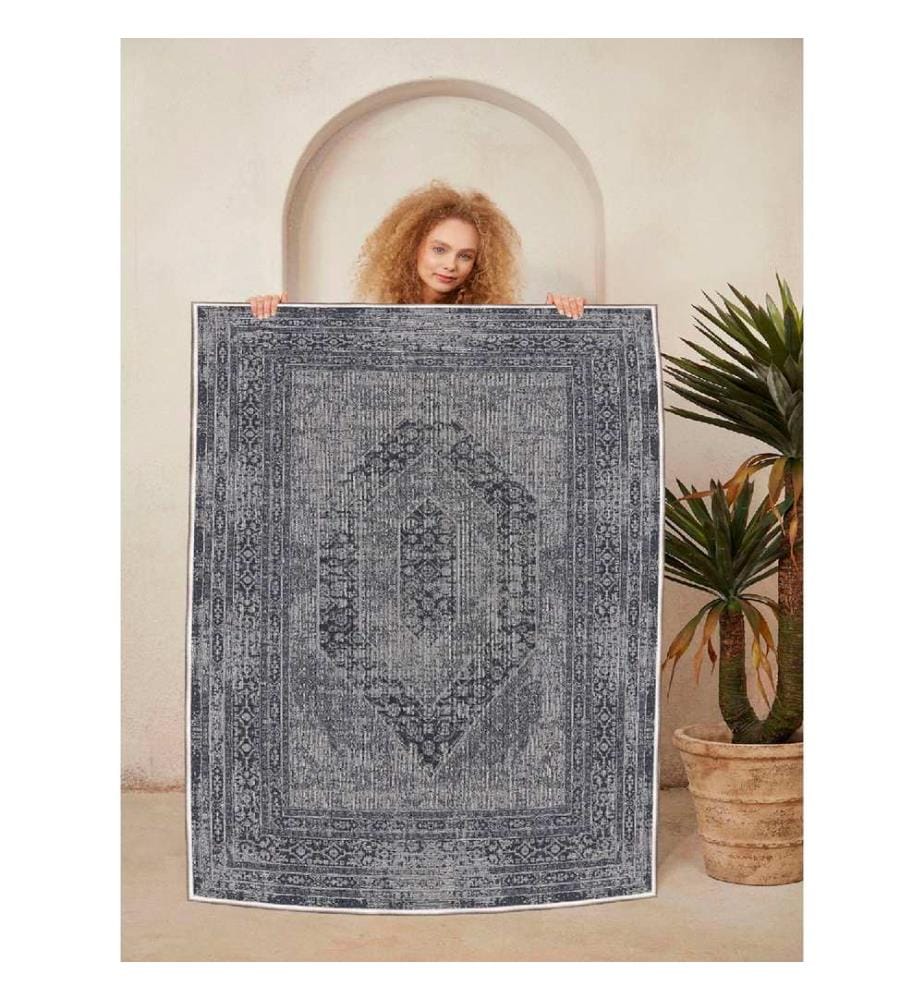 Tappeto, Grigio, Visone, 100% cotone, 60 x 100 cm