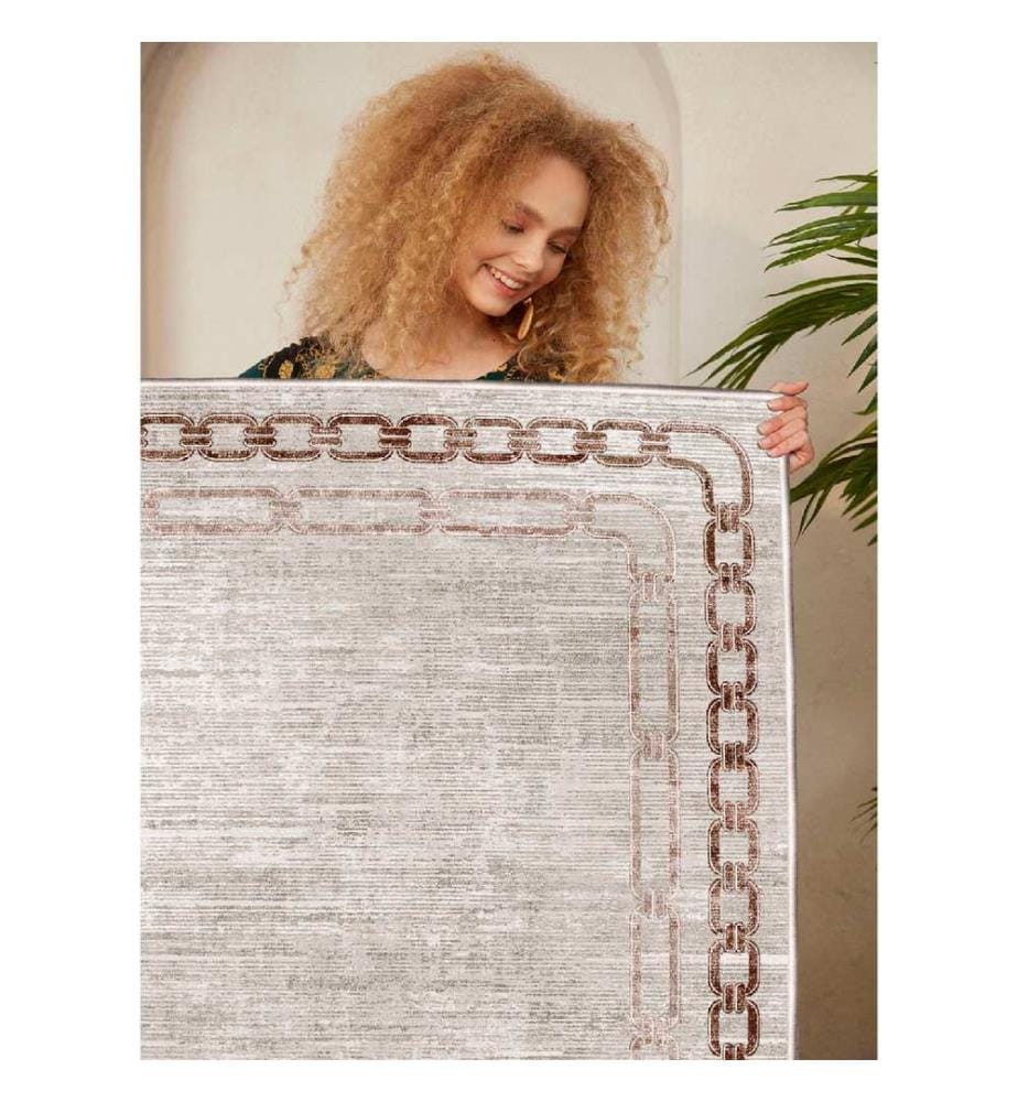 Tappeto, Crema, Beige, Marrone, 100% cotone, 60 x 100 cm