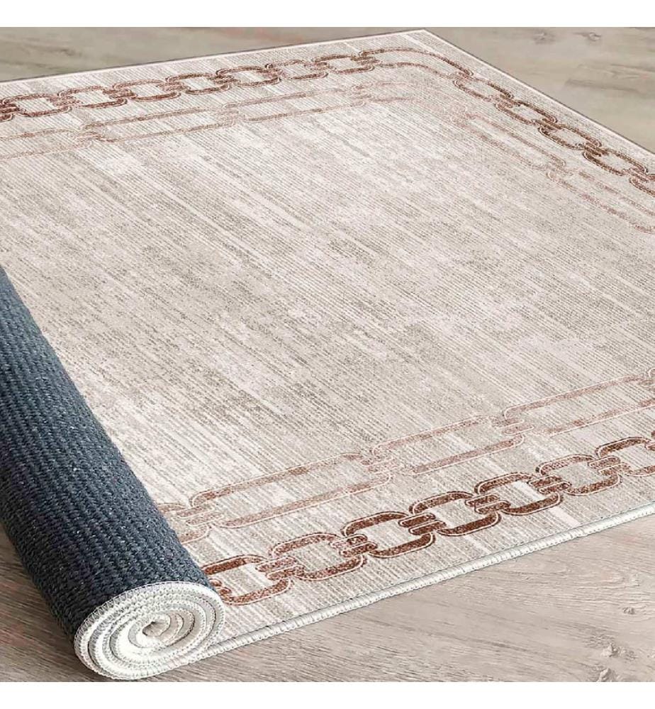 Tappeto, Crema, Beige, Marrone, 100% cotone, 60 x 100 cm
