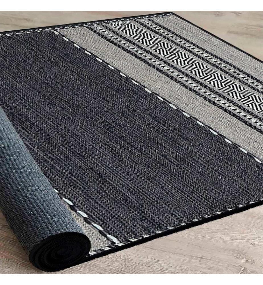 Tappeto, Bianco, Grigio, Nero, 100% cotone, 80 x 50 cm