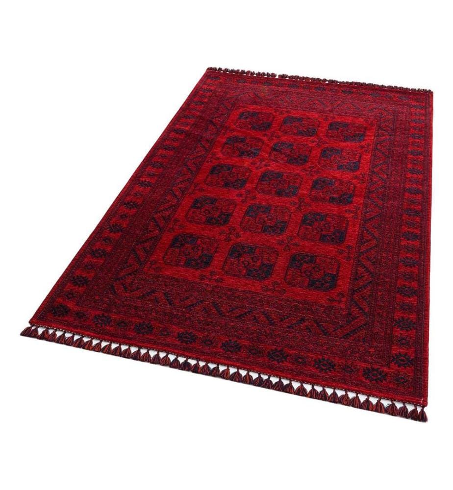 Carpet, Red, Dark Blue, 50% Acrylic / 50% Polyester, 120 x 180 cm
