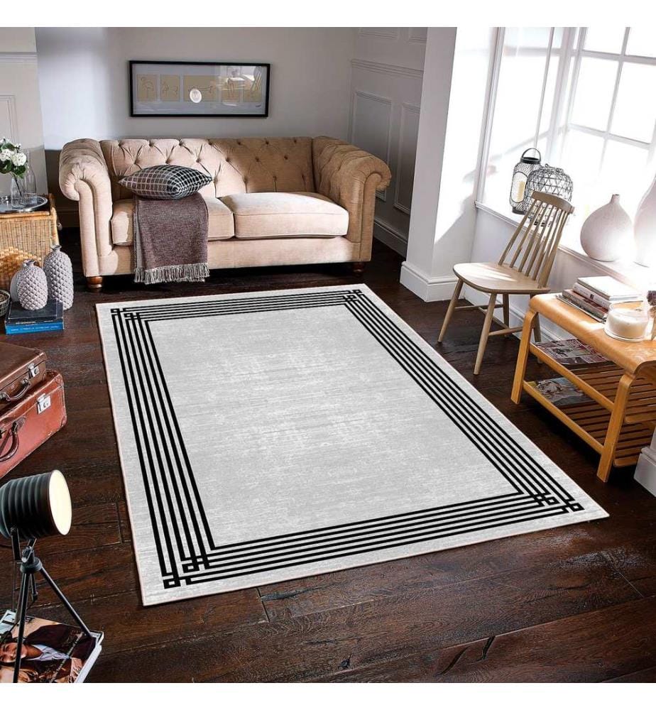 Tappeto, Grigio, 70% Cotone / 30% Ciniglia, 80 x 50 cm
