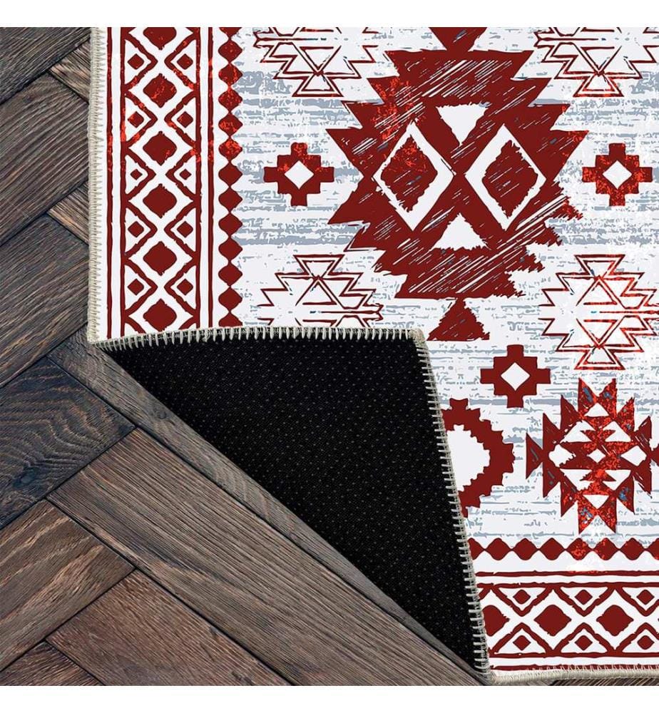 Tappeto, rosso, 70% cotone / 30% ciniglia, 80 x 50 cm